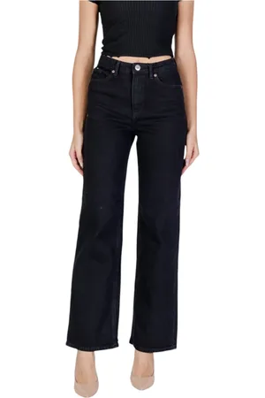 VERO MODA Jeans, Dames, Zwart, W26 L32, Klassieke High-Rise Wide Leg Jeans