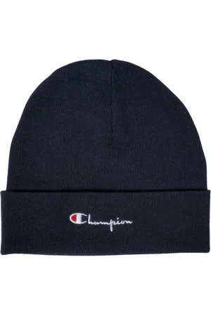 Champion Accessoires, Dames, Blauw, ONE Size, Polyester, Blauwe Script Logo Beanie