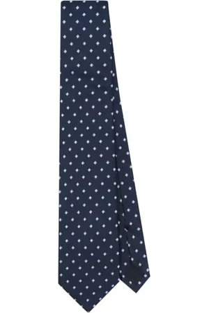 corneliani Accessoires, Heren, Blauw, ONE Size, Navy Blauw Zelfstrik Twill Weefsel Stropdas
