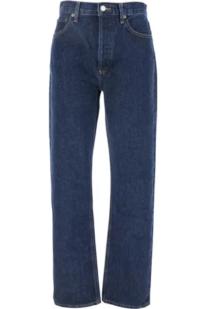 AGOLDE Jeans, Dames, Blauw, W25, Denim, Blauwe Denim Jeans met Logo Patch