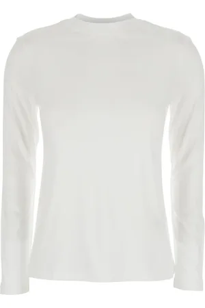 ELEVENTY Tops, Dames, Wit, L, Katoen, Witte Crewneck Katoenmix Sweater