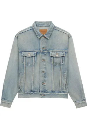 Saint Laurent Jassen, Heren, Blauw, M, Denim, Blauw Denim Jack Knoopsluiting