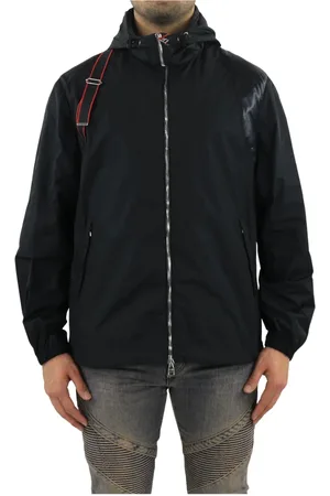 Alexander McQueen Jassen, Heren, Zwart, L, Logo Harness Windbreaker
