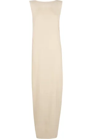 Cortana Kleedjes, Dames, Wit, XL, Linnen, Organica, lange ivoorkleurige jurk