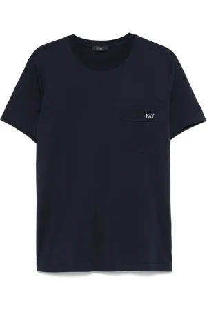 FAY Tops, Heren, Zwart, M, Zwarte T-shirts en Polos
