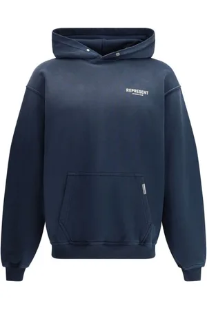 Represent Sweatshirts & Hoodies, Heren, Blauw, M, Katoen, Monogram Katoenen Hoodie met Verstelbare Capuchon