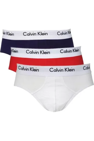 Calvin Klein Ondergoed, Heren, Rood, L, Katoen, Rood Print Katoenen Briefs 3Pack