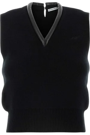 Alexander Wang Truien, Dames, Zwart, M, Wol, Zwarte Wollen Stretchvest
