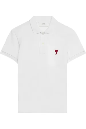 Ami Tops, Heren, Wit, M, Katoen, Hart Polo Shirt