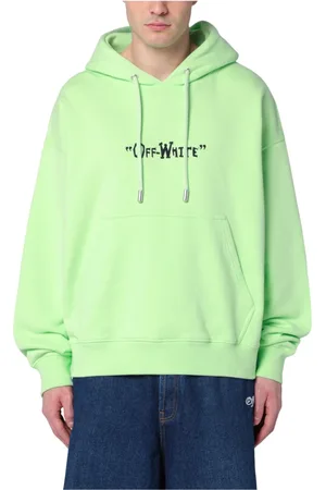 OFF-WHITE Sweatshirts & Hoodies, Heren, Groen, S, Katoen, Hoodie met Capuchon