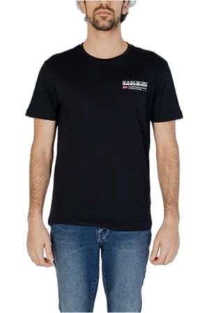 Napapijri Tops, Heren, Zwart, M, Korte Mouw Crew Neck T-shirt