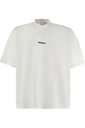 BONSAI Tops, Heren, Wit, XL, Katoen, Witte Katoenen T-shirt met Logo