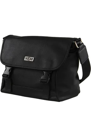 Cult Tassen, Heren, Zwart, ONE Size, Leer, Metallic Fastening Crossbody Tas