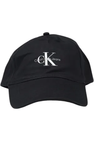 Calvin Klein Accessoires, Dames, Zwart, ONE Size, Katoen, Stijlvolle Bedrukte Katoenen Pet