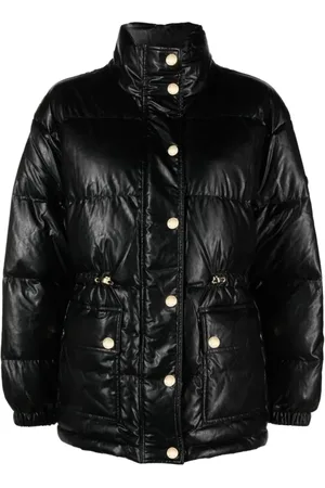 Michael Kors Jassen, Dames, Zwart, XL, Funnel Neck Midweight Puffer