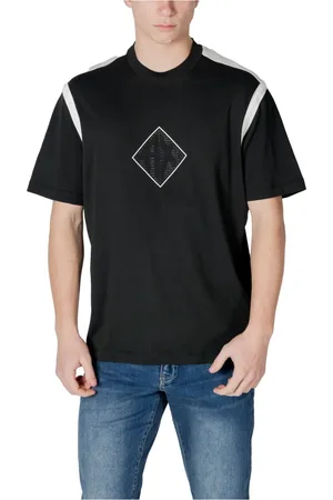 Armani Exchange Tops, Heren, Zwart, S, Katoen, Zwarte Katoenen T-shirt voor Mannen