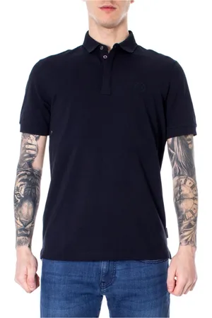 Armani Exchange Tops, Heren, Blauw, XS, Katoen, Blauwe Polo Shirt