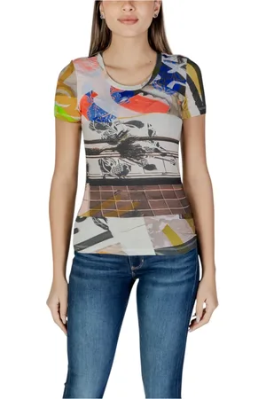 Desigual Tops, Dames, , L, Bedrukt Ronde Hals T-Shirt