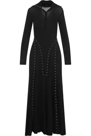 Simone Rocha Kleedjes, Dames, Zwart, S, Katoen, Zwarte Geribbelde Katoenen Jurk Aw 24