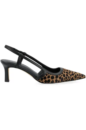 Michael Kors Schoenen, Dames, Bruin, 38 EU, Leer, Alora Slingback Pumps met luipaardprint