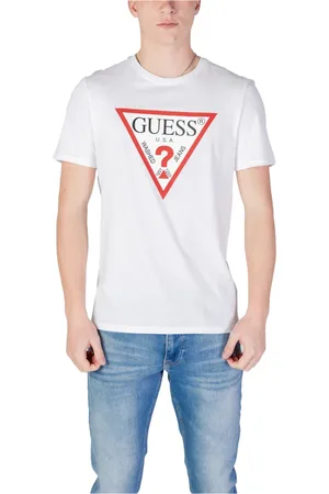 Guess Tops, Heren, Wit, M, Katoen, Katoenen Ronde Hals Ondergoed