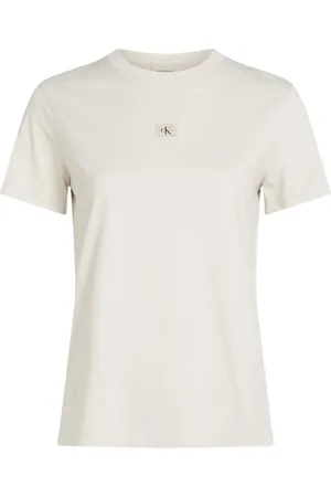 Calvin Klein Tops, Dames, , M, Katoen, Ronde Hals T-Shirt