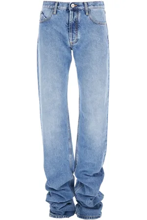 The Attico Jeans, Dames, Blauw, W26, Denim, Blauwe denim jeans met logo-borduursel