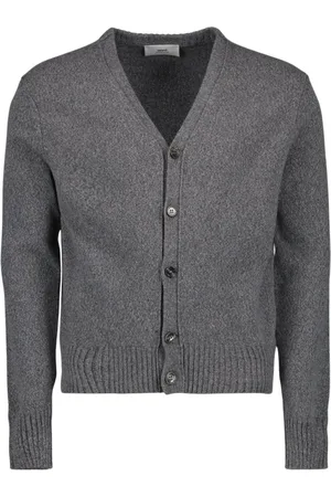 Ami Truien, Heren, Grijs, M, Kasjmier, V-hals Lange Mouw Kasjmier Vest