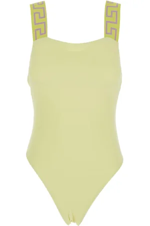 VERSACE Badkleding, Dames, Geel, M, Gele Eendelig Greca Motief Technostof