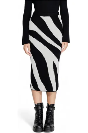 VERO MODA Rokken, Dames, Zwart, S, Polyester, Luipaard Gebreide Midi Rok Stijl 123