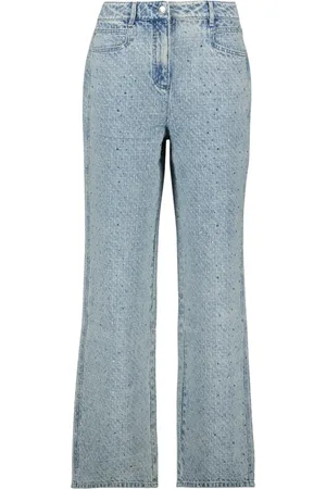 IRO Broeken, Dames, Blauw, S, Blauwe Gewassen Straight Cut Jeans