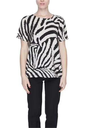 JACQUELINE DE YONG Blouses & Shirts, Dames, Veelkleurig, S, Nylon, Luipaardprint Beige T-shirt