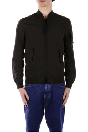 C.P. Company Jassen, Heren, Zwart, L, Nylon, Slim Fit Logo Side Zip Coat