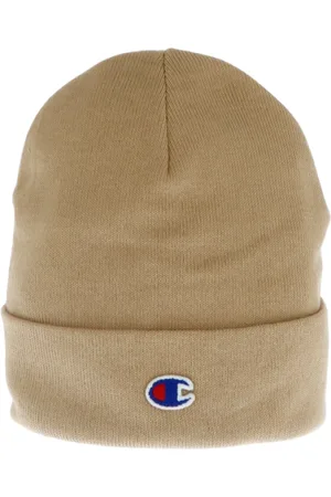 Champion Accessoires, Heren, Geel, ONE Size, Polyester, Mosterd Print Patroon Beanie Muts