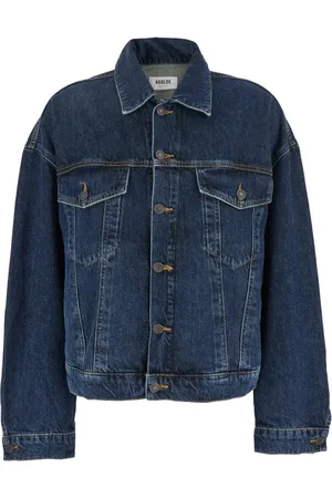 AGOLDE Jassen, Dames, Blauw, S, Denim, Blauwe Denim Jack met Pofmouwen