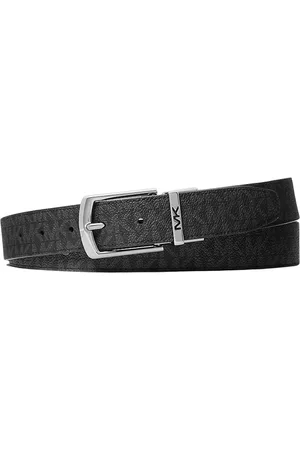 Michael Kors Accessoires, Heren, Zwart, ONE Size, Polyester, Zwarte leren riem met gesp