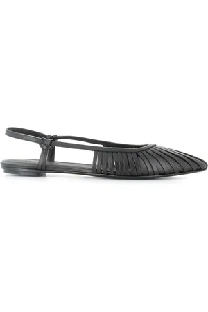 ROBERTO DEL CARLO Schoenen, Dames, Zwart, 37 EU, Zwarte leren slingback ballerina schoenen