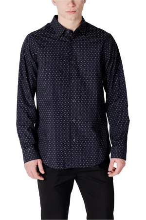 Armani Exchange Overhemden, Heren, Blauw, 2Xl, Katoen, Elegante herenoverhemd met lange mouwen