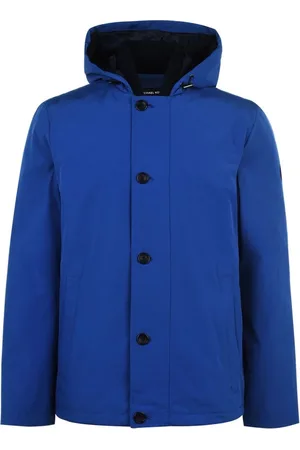 Michael Kors Jassen, Heren, Blauw, M, Katoen, Logo Hoodie Jacket