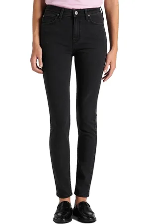 Lee Jeans, Dames, Zwart, W29 L33, Katoen, Gewatteerde schoudertas & Skinny Fit Jeans