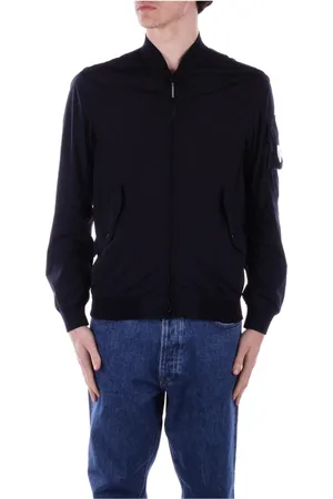 C.P. Company Jassen, Heren, Blauw, M, Nylon, Slim Fit Logo Side Zip Coat