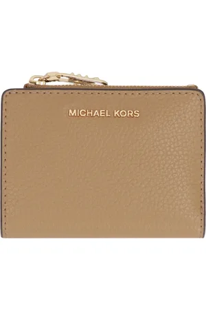 Michael Kors Accessoires, Dames, , ONE Size, Leer, Portemonnee van geruwde leer met drukknoopsluiting