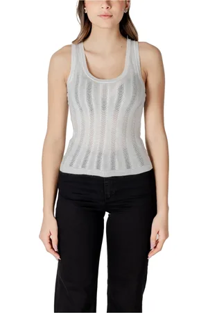 JACQUELINE DE YONG Tops, Dames, Wit, XS, Polyester, Gestreepte Mouwloze Tank Top