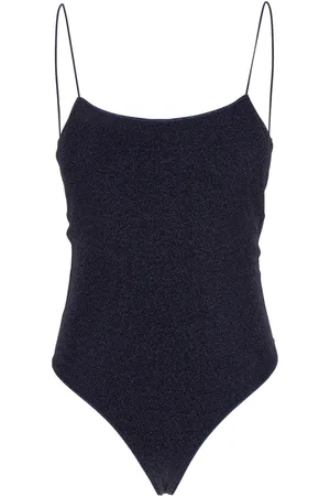 Oseree Badkleding, Dames, Blauw, S, Blauwe Lurex Open Rug Badpak Vrouw