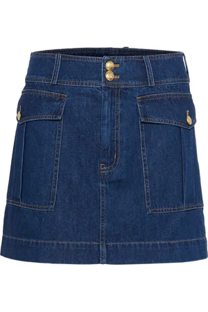 Part Two Rokken, Dames, Blauw, XS, Denim, Denim Rok Donker Vintage Stijl