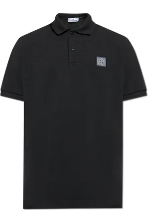 Stone Island Tops, Heren, Zwart, XL, Katoen, Polo met logo