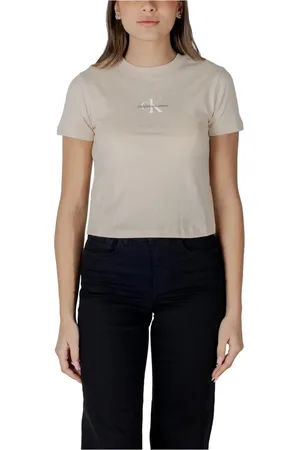 Calvin Klein Tops, Dames, , XS, Katoen, Katoenen T-shirt Klassieke Casual Kleding