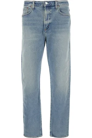 AGOLDE Jeans, Heren, Blauw, W36, Katoen, Lichtblauwe Versleten Katoenen Jeans