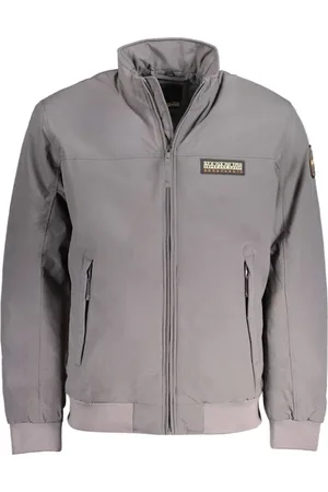 Napapijri Jassen, Heren, Grijs, XL, Grijze Polyamide Jas met Rits