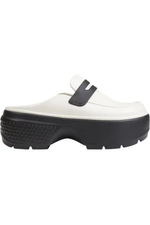 Crocs Schoenen, Dames, Wit, 37 EU, Witte Platform Klompen Slip-On Schoenen